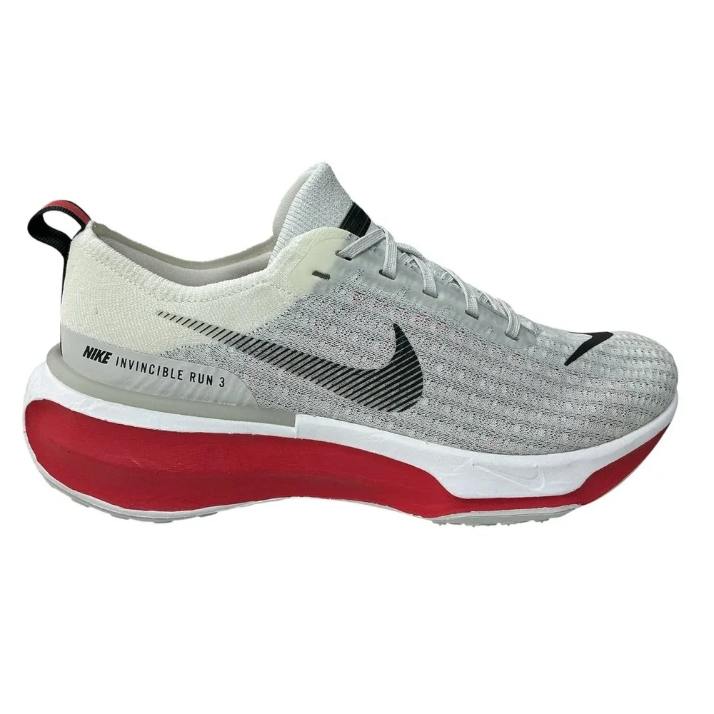 Nike Invincible 3 – Size 10 Men Running Shoe Grey White Fire Red NEW No Box